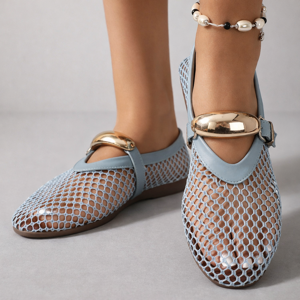 Katerina | Mesh Mary Jane Flats