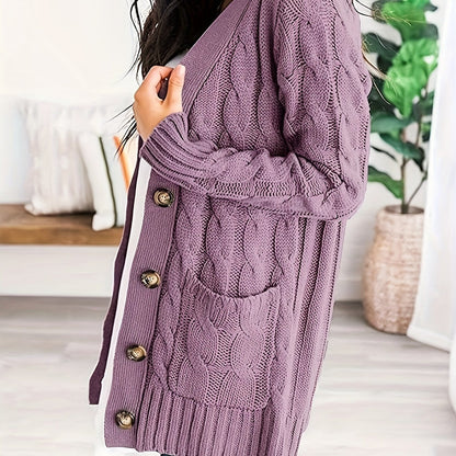 Briseis | Chunky Cable Pocket Cardigan
