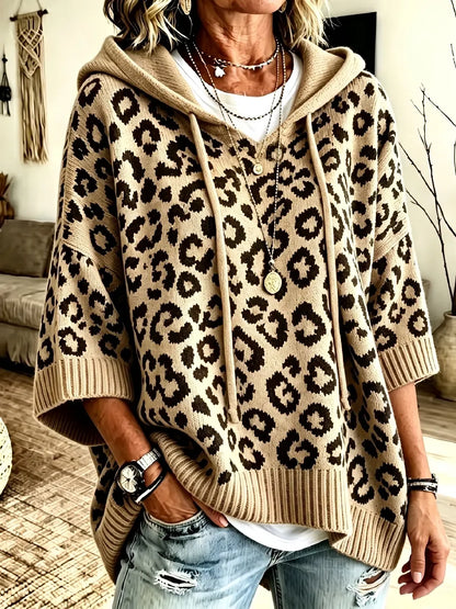 Oaklyn | Oversized Leopard Hooded Sweater