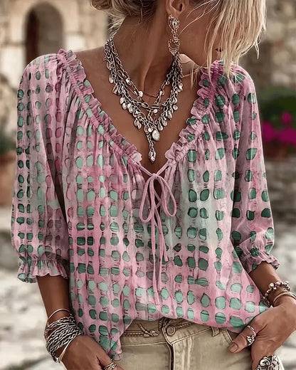 Nolisse | Sheer Ruffle Sleeve Blouse