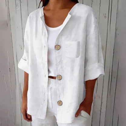 Mirelisse | Minimalist Button Front Blouse