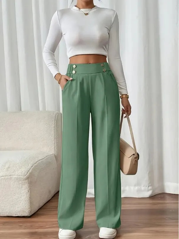 Odelia | Comfort Fit Pleated Wide Leg Pants
