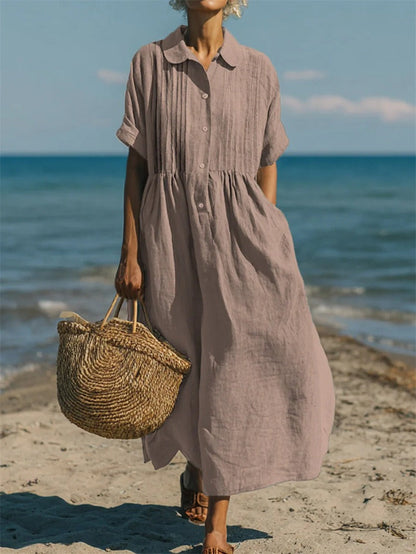 Tavellora | Coastal Button Front Maxi Dress