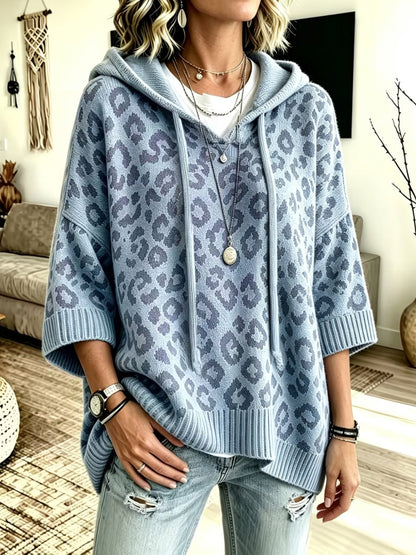 Oaklyn | Oversized Leopard Hooded Sweater