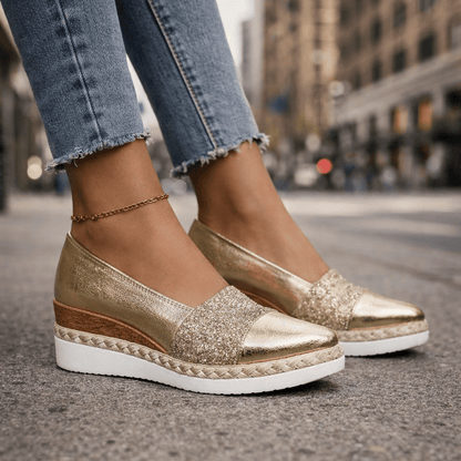 Vespera | Sparkle Accent Slip On Flats