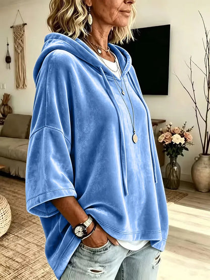Ismeria | Cozy Velvet Hooded Top