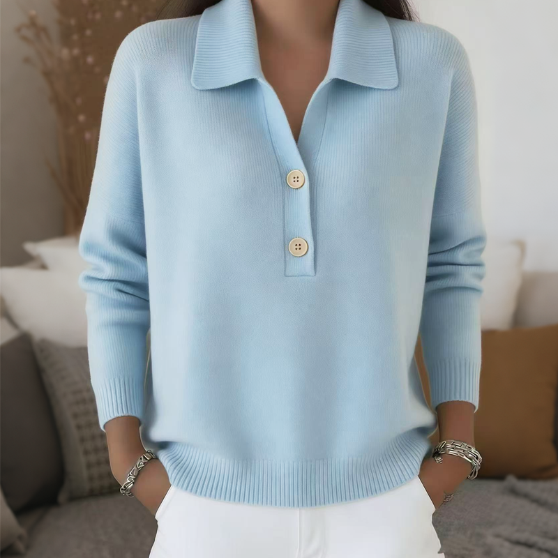 Maristela | Cozy Polo Neck Knit Sweater