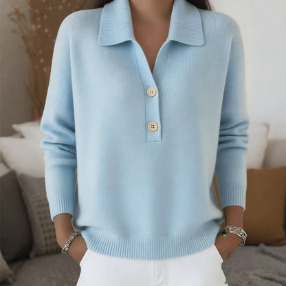 Maristela | Cozy Polo Neck Knit Sweater