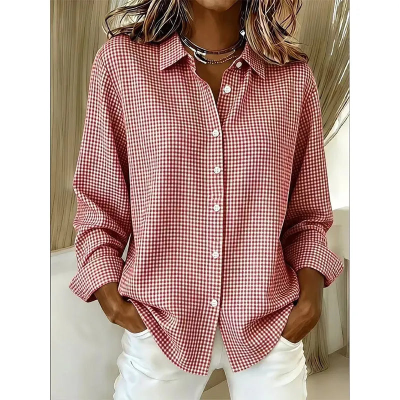 Loravine | Soft Touch Gingham Blouse
