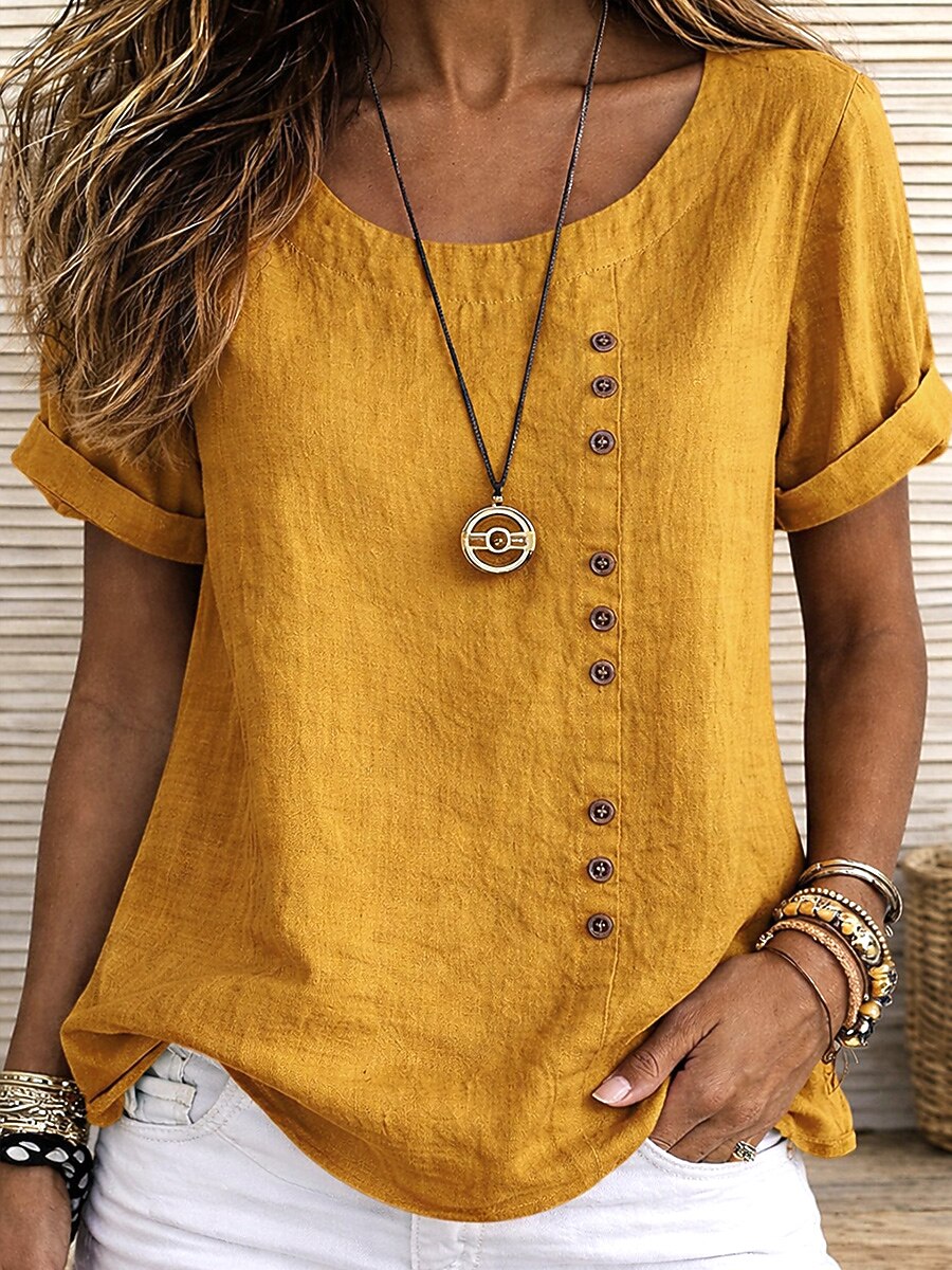Elowise | Effortless Round Neck Casual Blouse