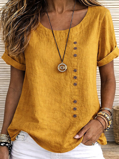 Elowise | Effortless Round Neck Casual Blouse