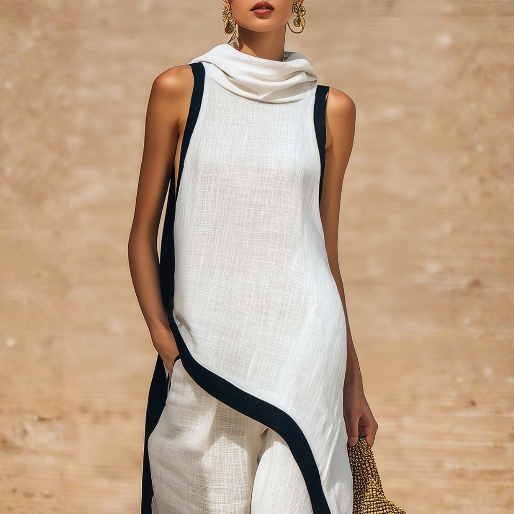 Vivienne | Draped Neck Two Piece Set