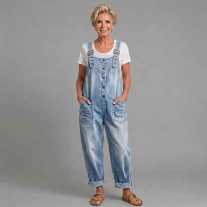 Sybella | Button Front Casual Denim Jumpsuit