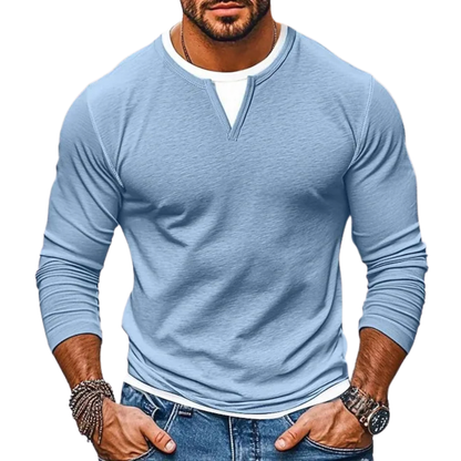 Benedan | Contrast Layered Crew Neck Shirt