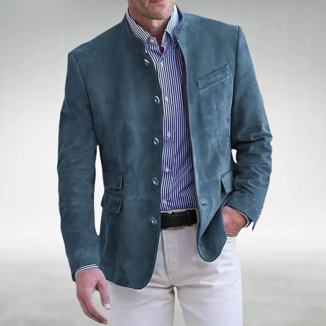 Caedmon | Vintage Stand Collar Suede Blazer