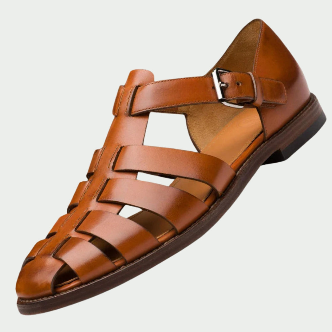 Declan | Classic Leather Cage Sandals