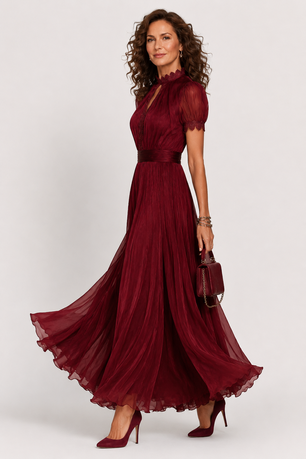 Celandine | Keyhole Neck Formal Maxi Dress