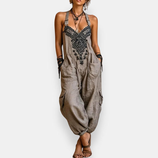 Honora | Statement Embroidery Harem Jumpsuit