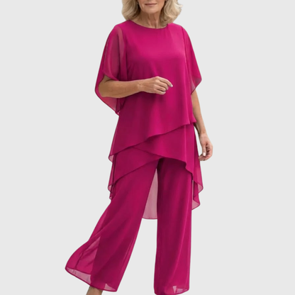 Dovessa | Asymmetrical Chiffon Co Ord Set