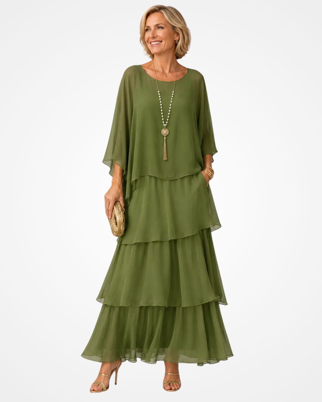 Zelanique | Graceful Chiffon Maxi Dress