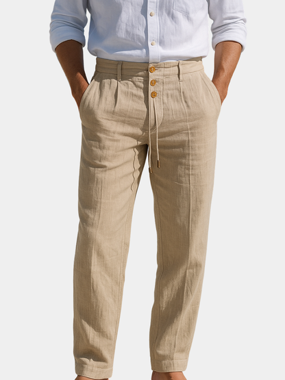 Drayton | Relaxed Fit Linen Blend Trousers