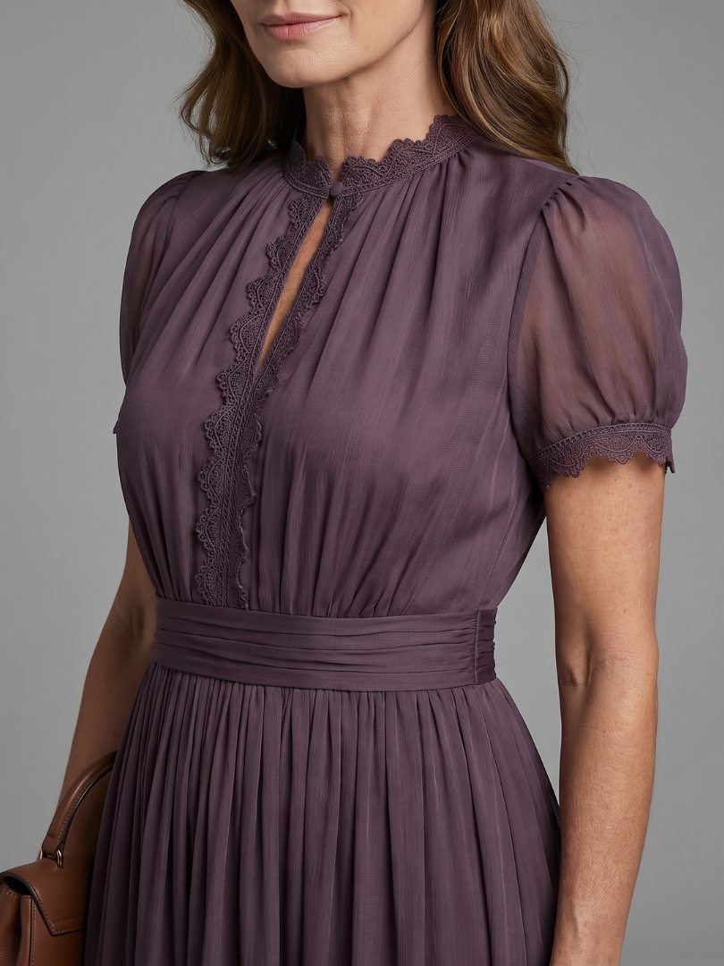 Zephralis | Puff Sleeve Gathered Evening Maxi Dress