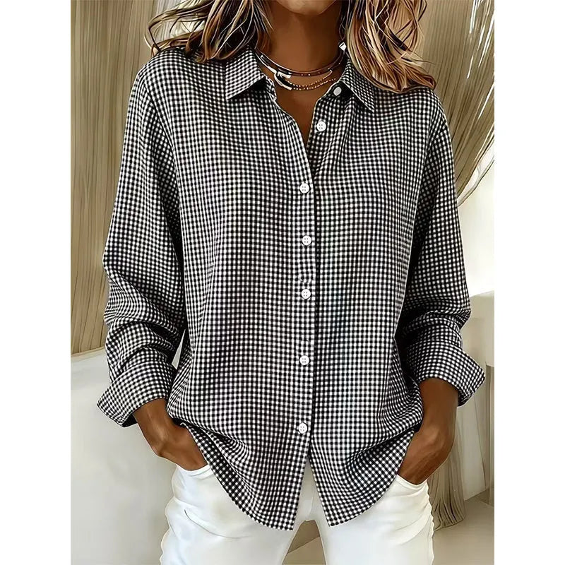 Loravine | Soft Touch Gingham Blouse