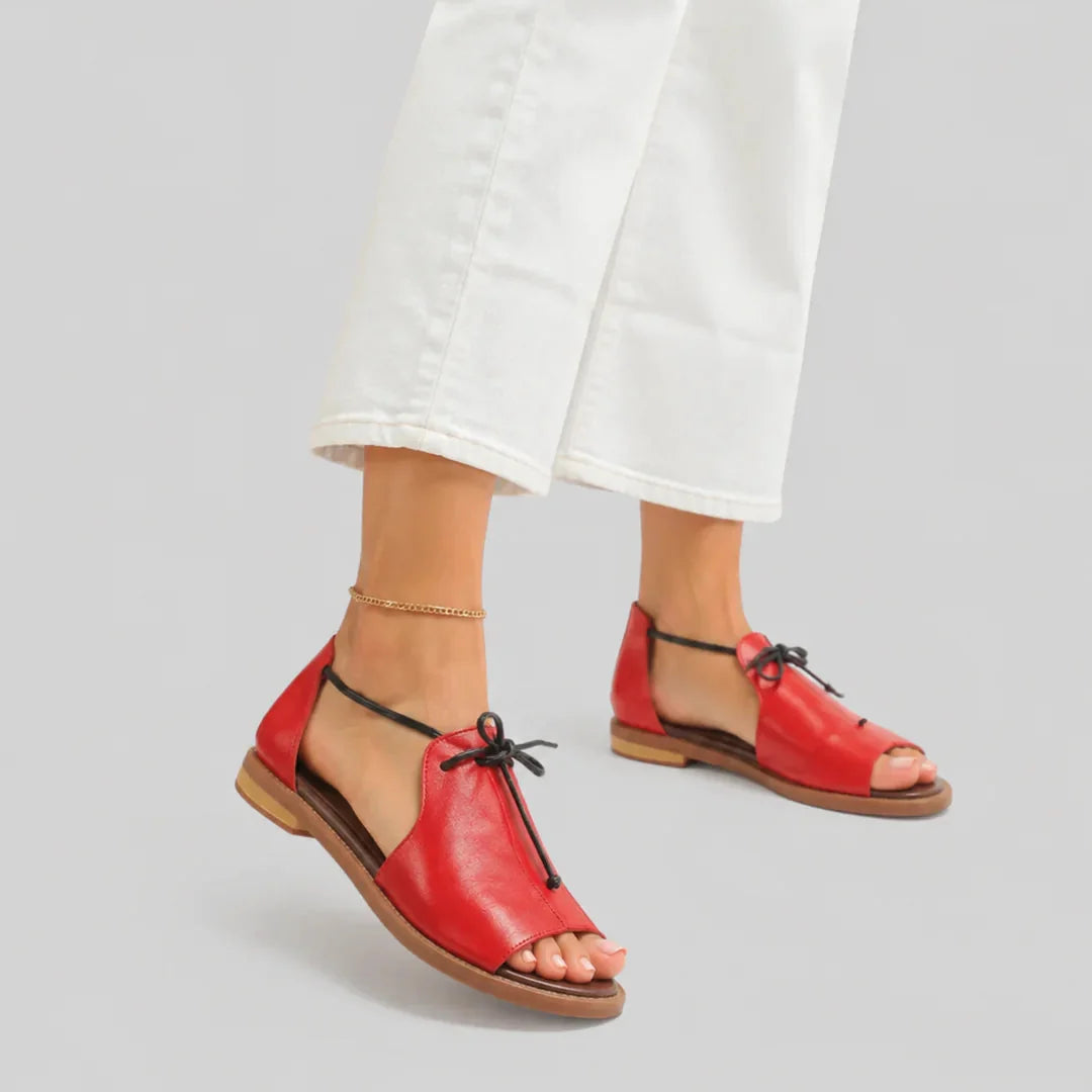 Elisande | Soft Leather Peep Toe Sandals