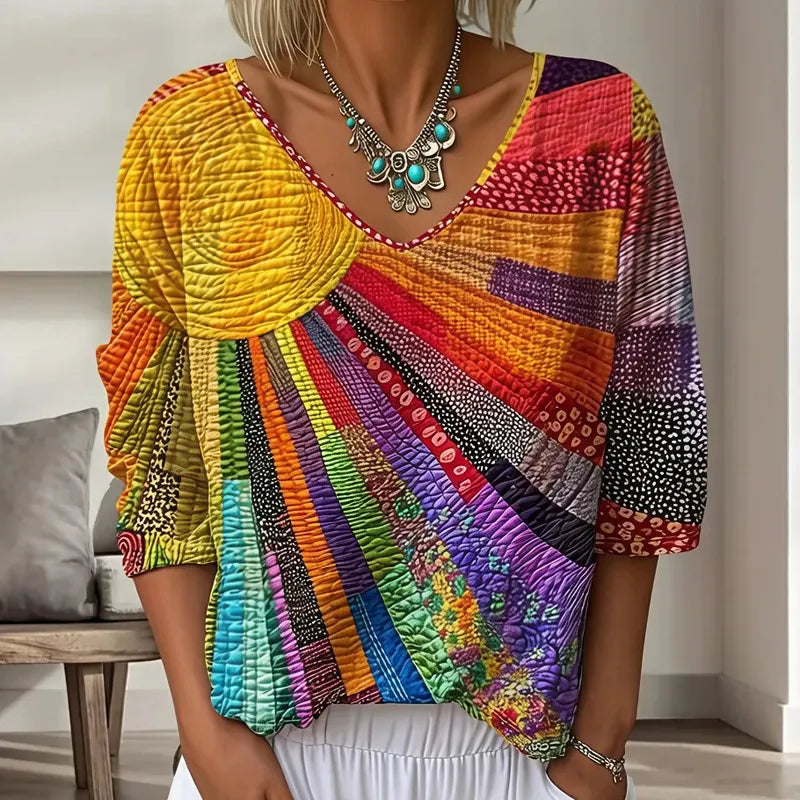 Soravelle | Bohemian Patchwork Blouse