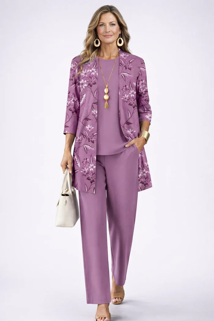Marivelle | Botanical Cardigan Three Piece Set