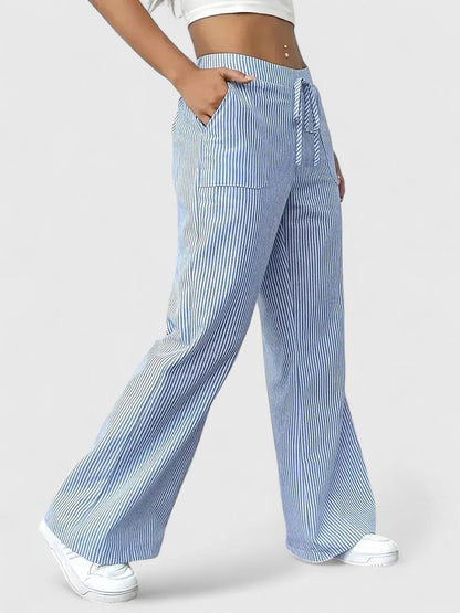 Briony | Drawstring Pocket Palazzo Trousers
