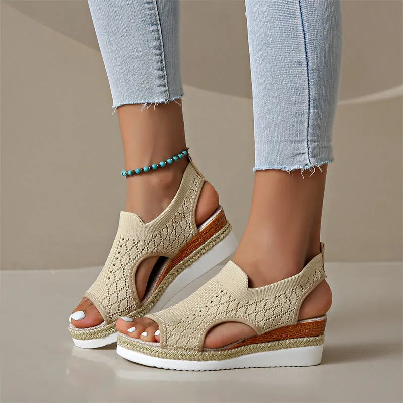 Amandelle | Breathable Knit Comfort Sandals