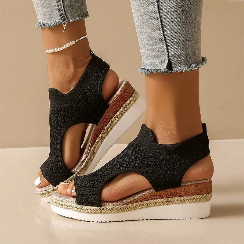 Amandelle | Breathable Knit Comfort Sandals