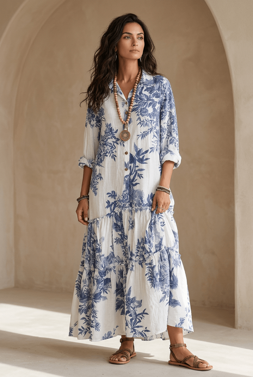 Dovina | Breezy Botanical Maxi Dress