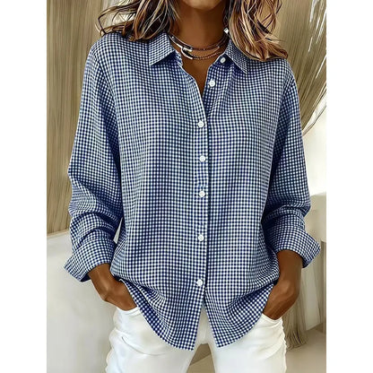 Loravine | Soft Touch Gingham Blouse