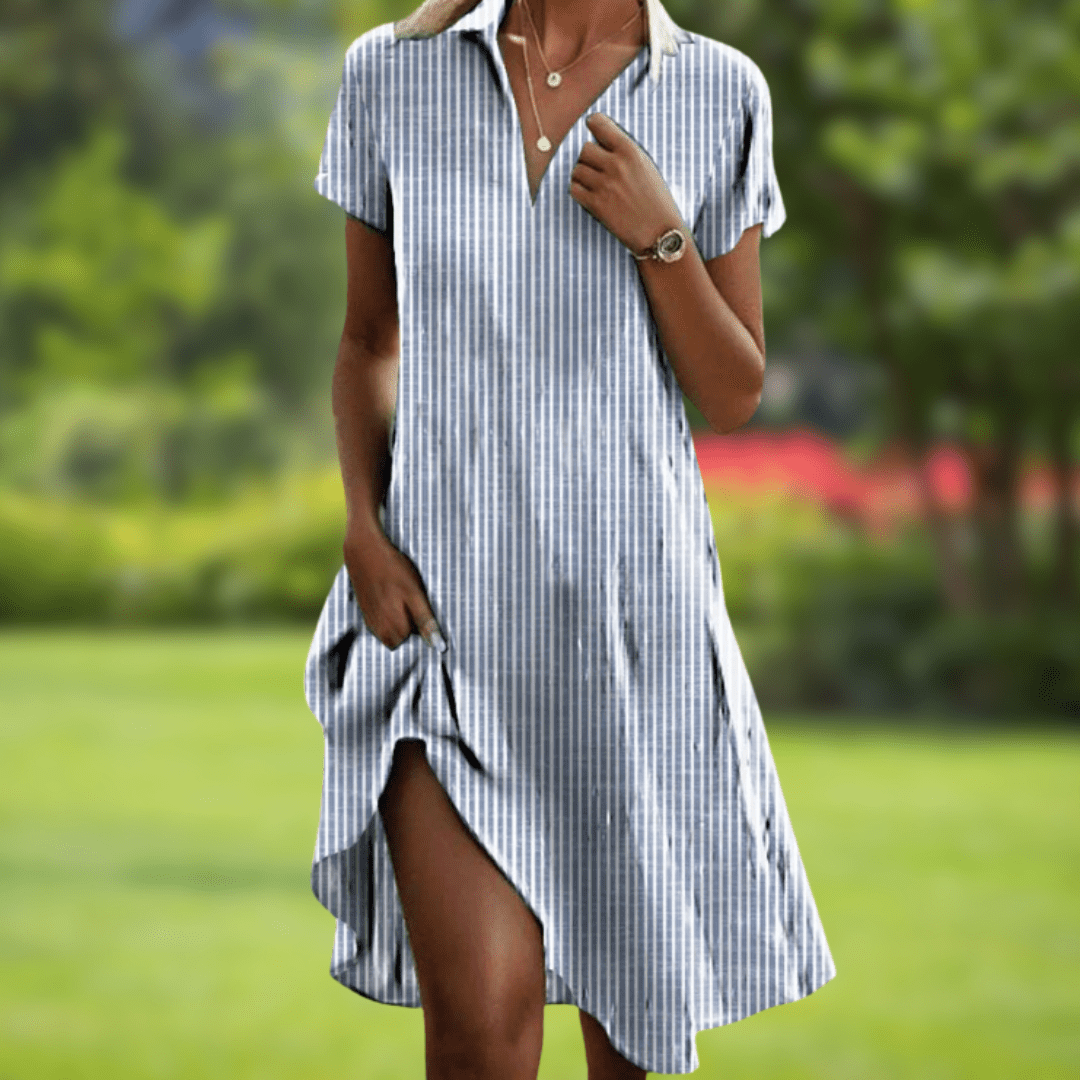 Florentia | Short Sleeve Button Front Dress