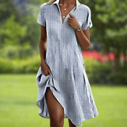 Florentia | Short Sleeve Button Front Dress