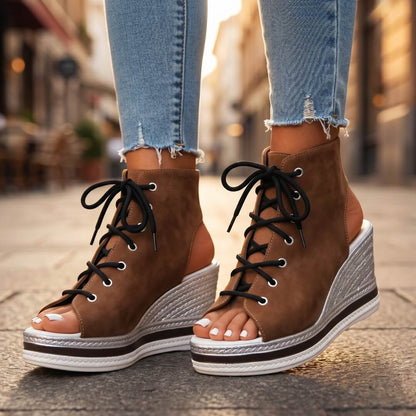 Violetta | Cut Out Lace Front Sandals
