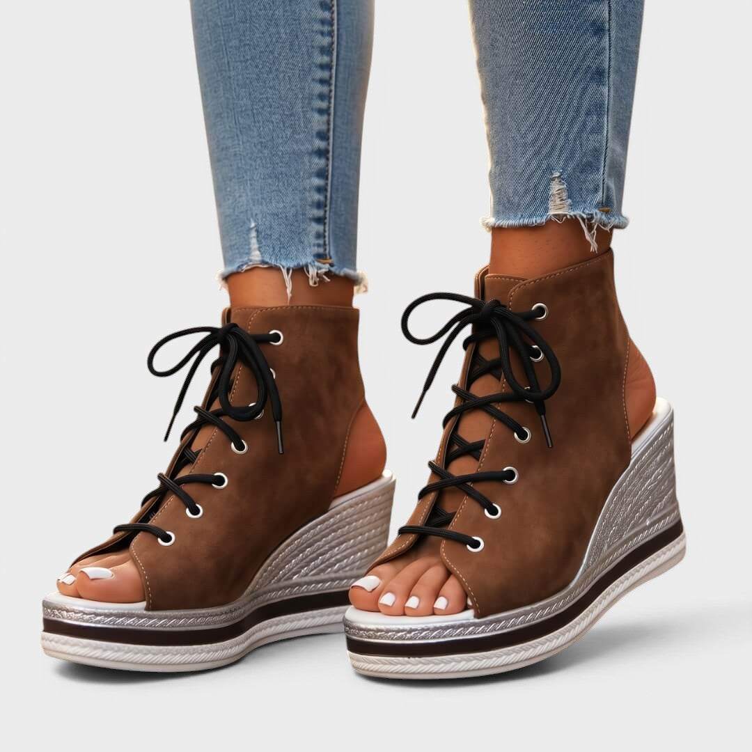 Aurevina | Cut Out Lace Front Sandals
