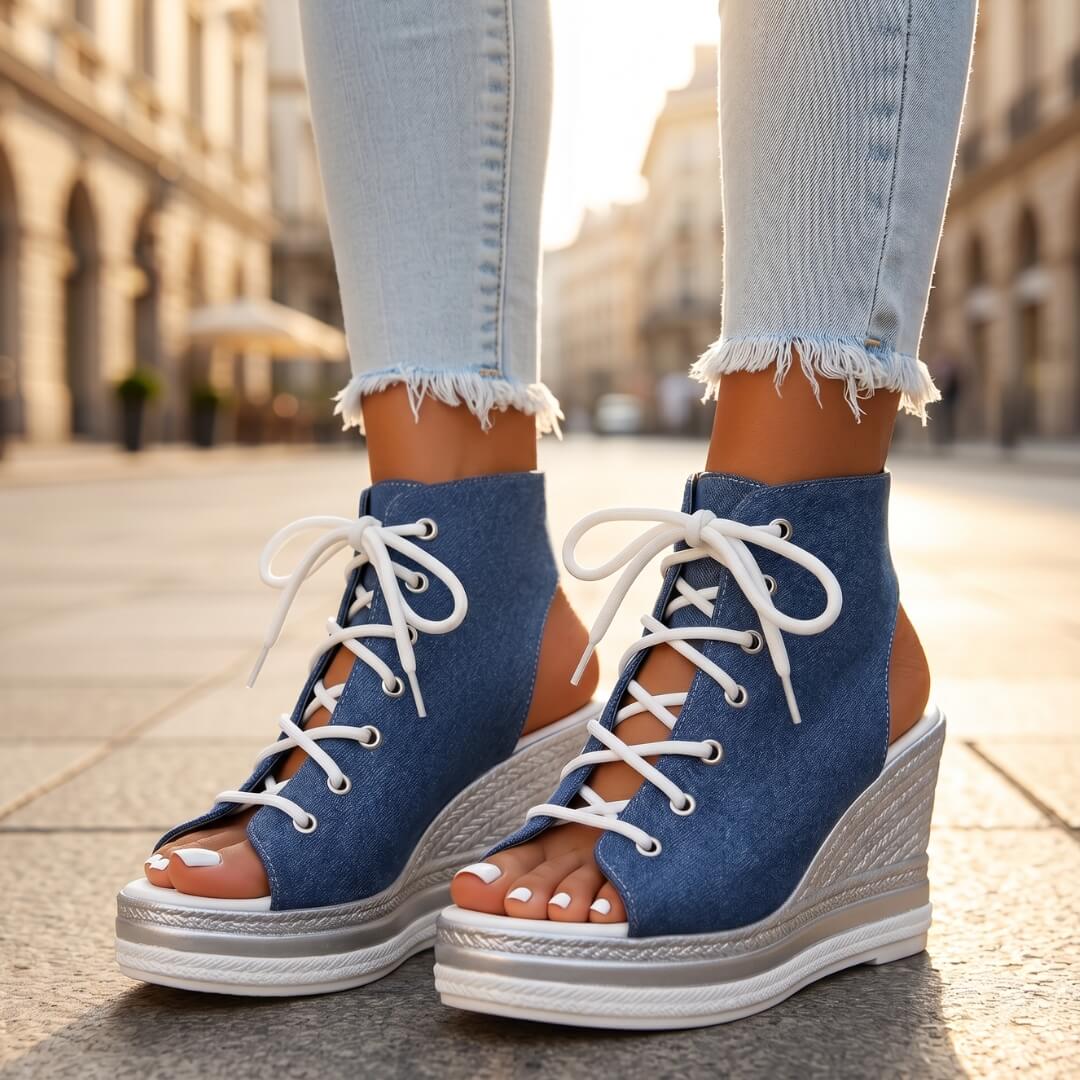 Violetta | Cut Out Lace Front Sandals
