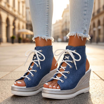 Violetta | Cut Out Lace Front Sandals