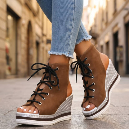 Violetta | Cut Out Lace Front Sandals