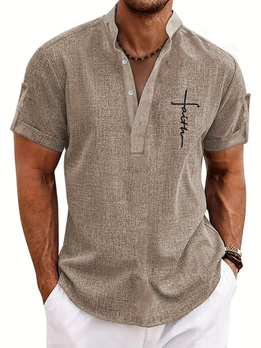 Tavrion | Henley Collar Casual Summer Shirt