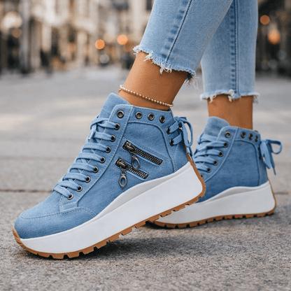 Veltrix | Zip Detail Platform High Top Sneakers