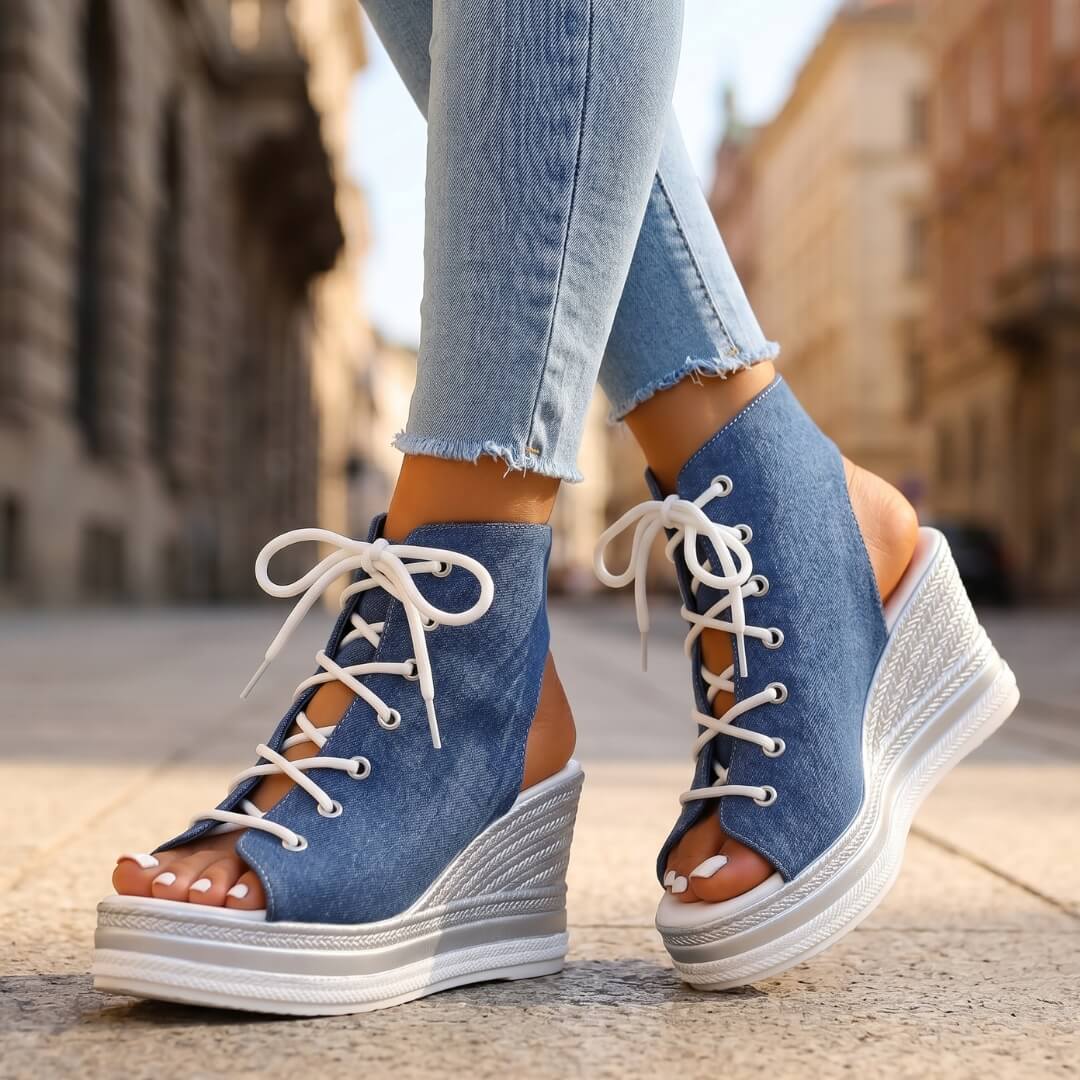 Violetta | Cut Out Lace Front Sandals