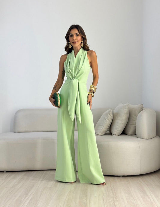 Loravisse | Twist Front Sleeveless Palazzo Jumpsuit