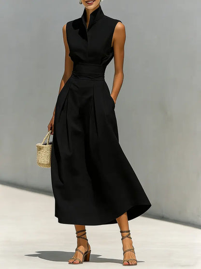 Vallora | Elegant High Neck Occasion Dress