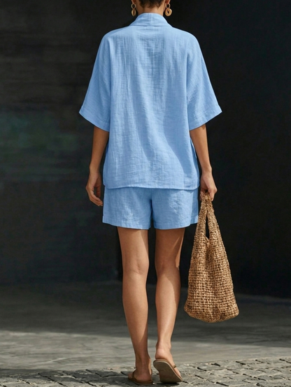 Quintessa | Relaxed Linen Shorts Co Ord Set