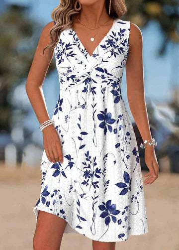 Lucienne | Elegant V Neck Summer Dress