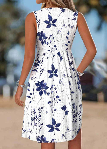 Lucienne | Elegant V Neck Summer Dress